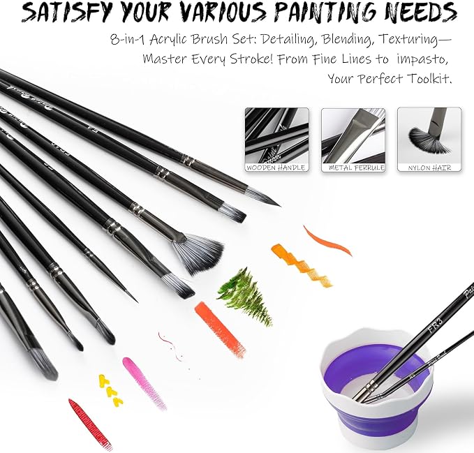 LEYEMO Acrylic Paint Set for Kids, Art Supplies Painting Kit with18 Acrylic Paints, 5 Canvas, 8 Paint Brushes, Easel, Palette, Paint Set for Adults & Artist