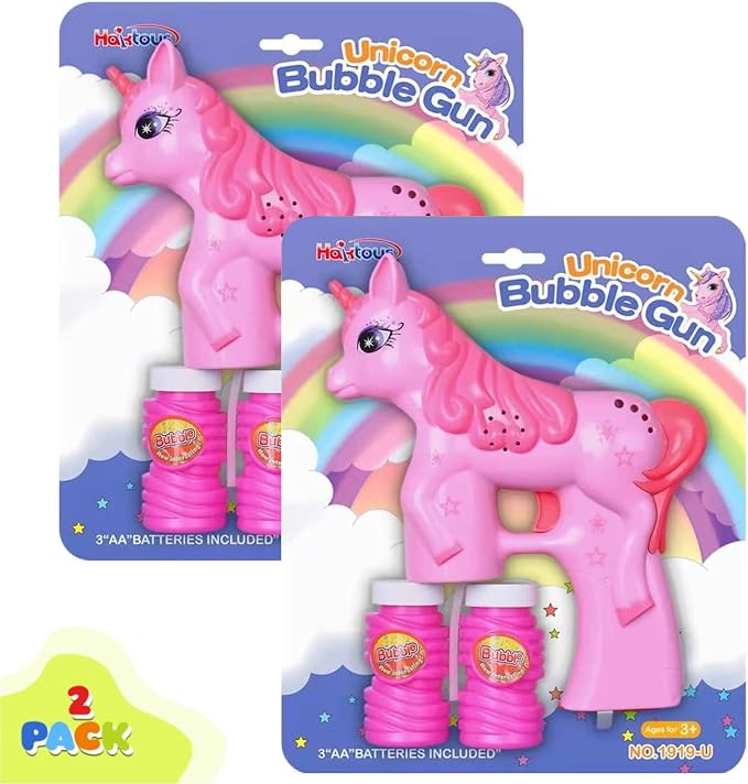 Pink & Pink Unicorn Bubble Guns for Kids – Automatic Bubble Machine Blower Toy | Cute Bubble Blaster for Toddlers, Boys & Girls | Outdoor Play, Birthday Party & Summer Fun