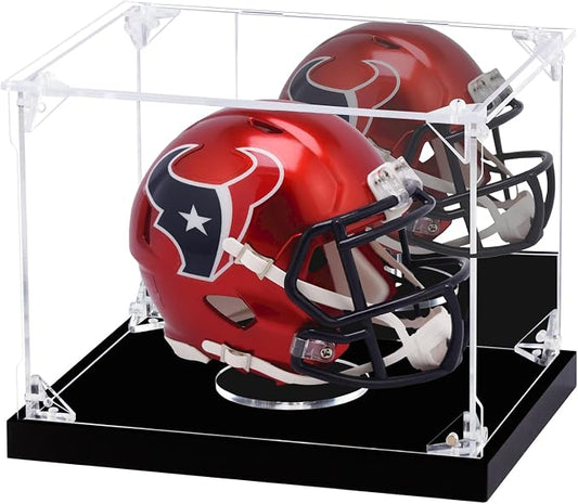 Acrylic Display Case for Collectibles Assemble Mini Helmet Display Case 1/2 Football Baseball Helmet Showcase Dustproof Clear Display Box for Sports Memorabilia Figures Lego Doll Toys (8x6x6 inch)