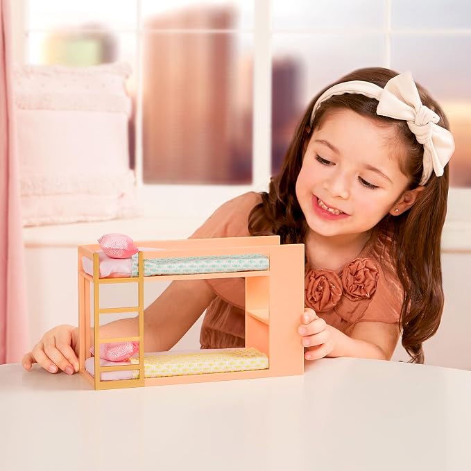 Lori – Bunk Bed Set for Mini Dolls – Bedroom Furniture for 6-Inch Dolls – Dollhouse Accessories – 3+ Years– Urban Chic Bunk Bed