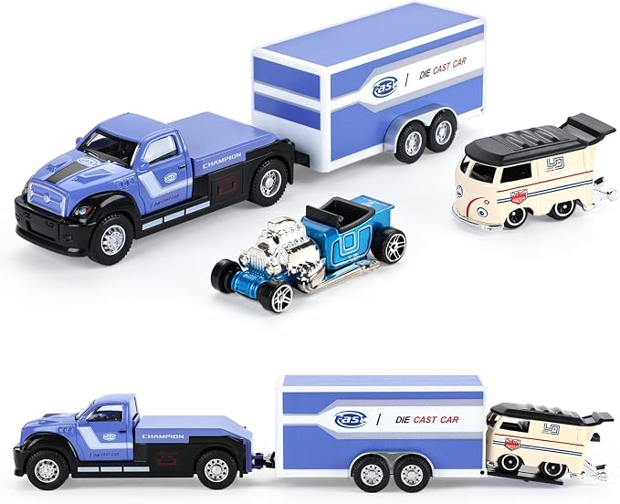 haomsj Car Toys for Kids 9 PCS Playsets Tow Truck Toy and City Carrier Vehicle,Transport Truck with Die Cast Metal Racing Cars for Boys and Girls Age 3-5 Years