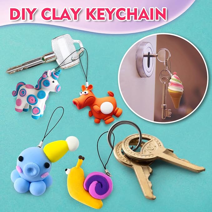 ESSENSON Air Dry Clay - 66 Colors Modeling Magic Clay, Best Gift for Boys & Girls Age 3-12 Year Old, DIY Molding Kids, with Sculpting Tools, Decoration Accessories, Kids Art Crafts