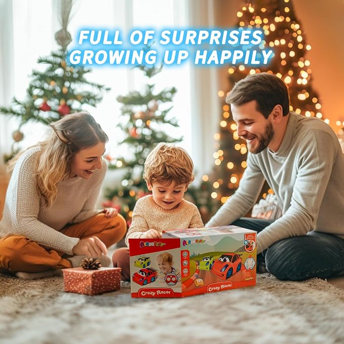 AEROQUEST Remote Control Car, RC Car Toy with Lights and Sounds for Boys, Girls and Toddlers Ages 1-3 2-4 4-7 & 3 Years Old