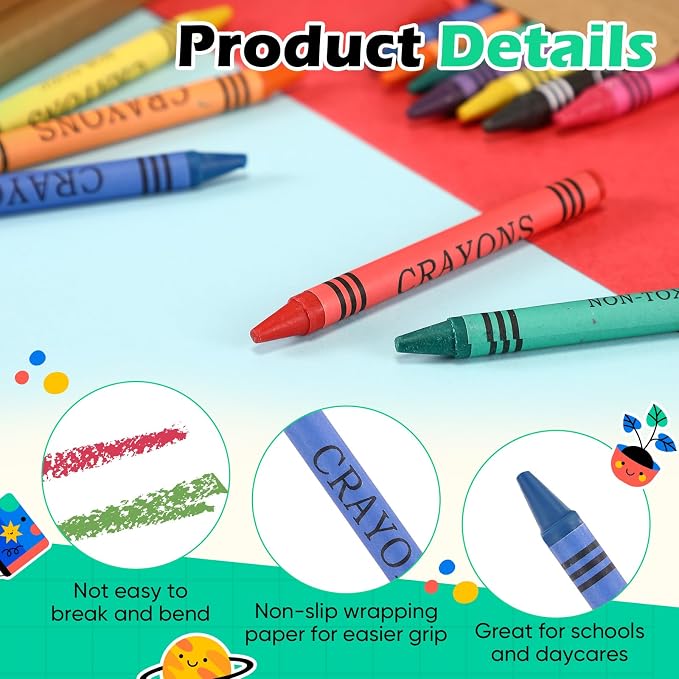 125 Packs Crayons Bulk Back to School Crayon 8 Color Crayon Individual Packs Mini Wrapped Wax Washable Crayons for Student Gifts School Supplies Classroom Rewards Gifts