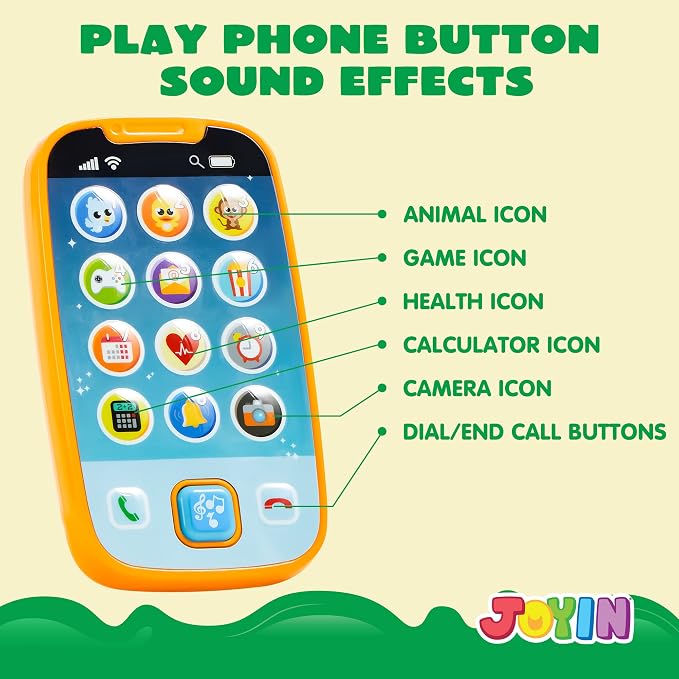 JOYIN Baby Toy Phone, Remote and Smartphone with Music, Fun Learning Musical Toys for Babies, Boys or Girls, Holiday Stocking Stuffers, Birthday Gifts for Kids