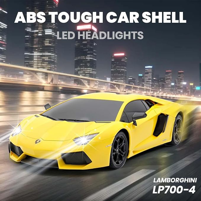 Official Licensed Lamo LP-700 1:18 Scale Remote Control Car for Kids 8-12 Years, RC Car with Rechargeable Battery 3.7V 500mAh, 2.4GHz Matte Yellow