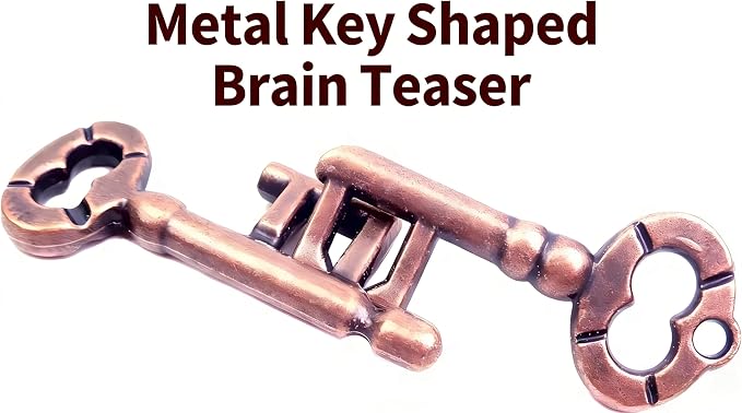 Traditional Metal Brain Teaser – Classic Puzzle Toy for Logic & Skill Development (Keys)