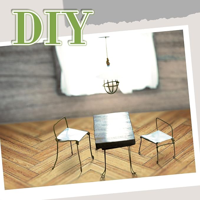 Flutesan 12 Pcs Miniature Dollhouse Wallpaper and Flooring Peel and Stick Mini DIY Self Adhesive Dollhouse Accessories 8.27 x 11.69 Inch (Twill)