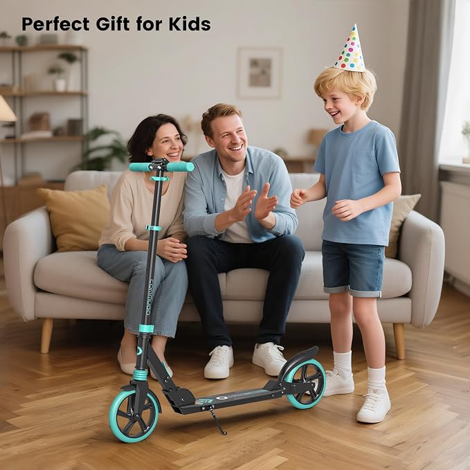 Kick Scooter for Kids 5-12, Teens, Adults, CPSC Certified Foldable Lightweight Sport Scooter with 8 Inch Wheels, Max Load 240 LBS, Gift for Childs