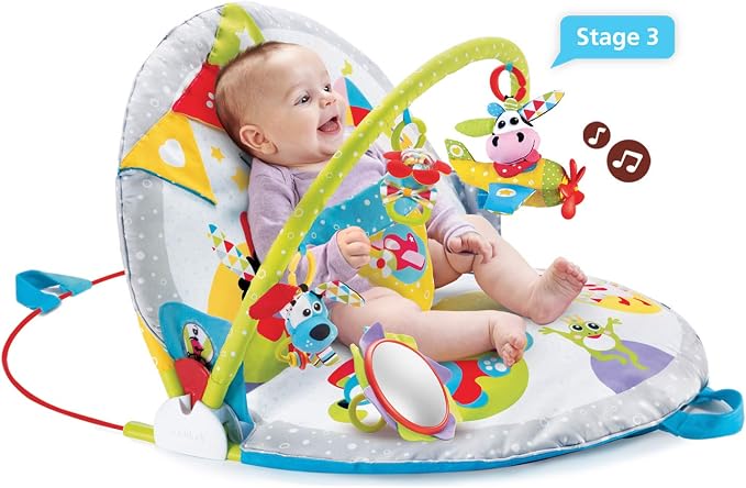 Yookidoo Baby Play Gym & Infant Mat - Lay to Sit-Up 3-in-1 Activity Center