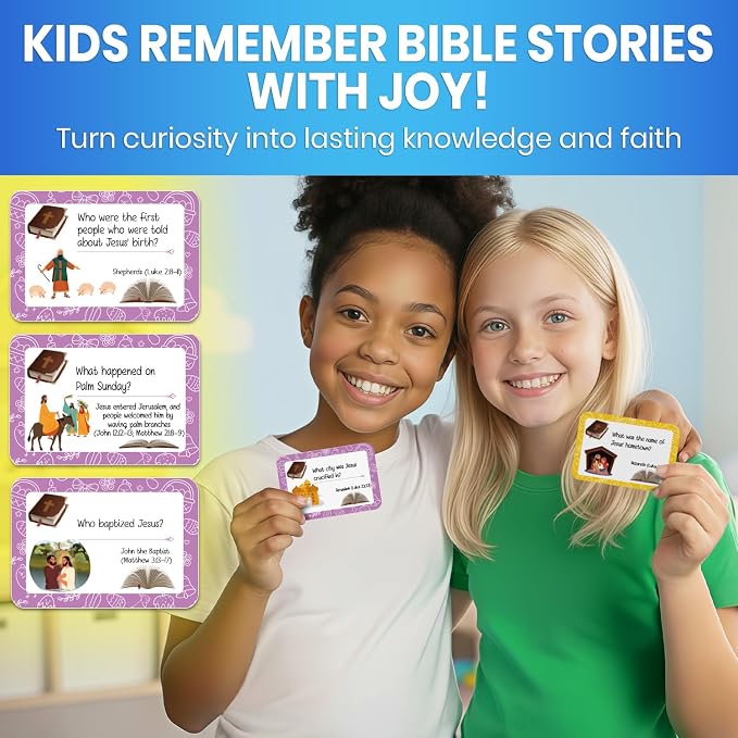QUOKKA 300 Engaging Bible Trivia Card Questions – Fun Bible Games for Kids and Families to Learn About Scripture – Christian Games for Sunday School, Homeschool, and Family Bible Study