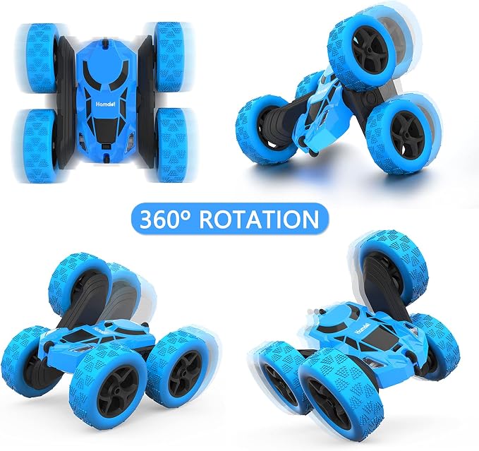 Hamdol Remote Control Car for Kids, 360° Rotating RC Stunt Car Double-Sided 4WD Electric Vehicle with LED Lights, 2.4GHz Rechargeable Toy Cars for Boys Girls Age 6 7 8 9 10 11 12, Birthday Gift