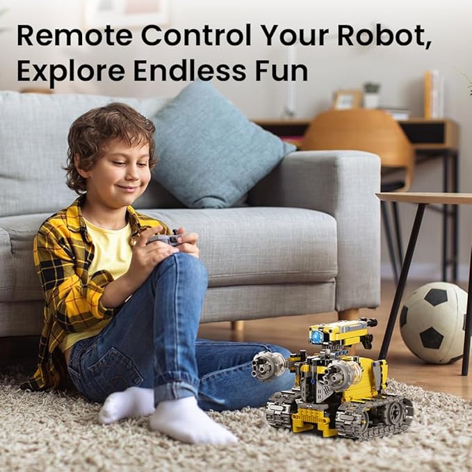 Sillbird Robot Building Kit with Remote Control Gifts for Kids Boys Ages 8-13, Coding STEM Robotic Racer Car Toys for Birthday, Build 6in1 Model with 631 Pieces