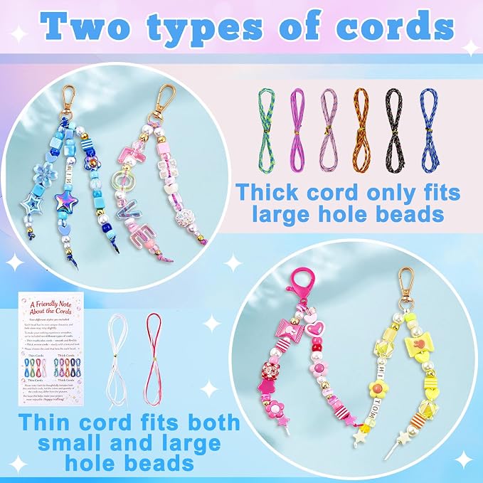 TOHONGADON 1227 PCS Beaded Keychain Making Kit for Women, DIY Bag Charm Kits, with Assorted Acrylic Star Heart Flower Letter Beads, Colorful Bead Keychain Kit