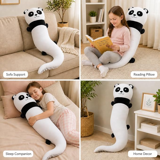 Tianmihou 48 inch Giant Panda Plush Stuffed Animal, Big Bear Glow in The Dark Fluorescent Plushies Pillow Toy, Jumbo Cute Panda Body Pillow Gifts for Kids Adults, Birthday