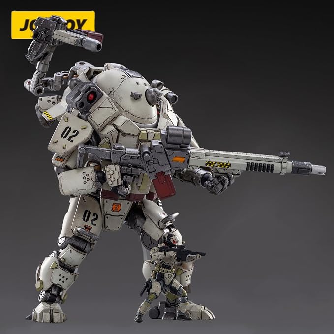 JoyToy 1/25 Action Figures White Steel Bone Mechina Armor and Soldier Anime Figure Collection Modern Military Model Dark Source Toys
