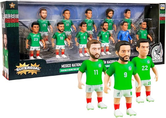 P.M.I. PMI Collectibles World Cup Soccer Figures – 11 Pack Deluxe Box Team Players – Official Football Mini Figures Premium Soccer Collectible Toy Set (Styles May Vary) (Team Mexico)