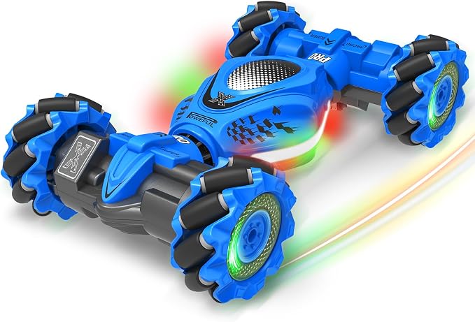 Fosgoit RC Car Gesture Sensing Stunt Car, Toys for Boys Girls 6-12, Best Gifts for Kids Boys 6 7 8 9 10 11 12 Years Old, 2.4GHz 4WD RC Toy Off-Road 360° Rotate All-Round Drift with Lights Music