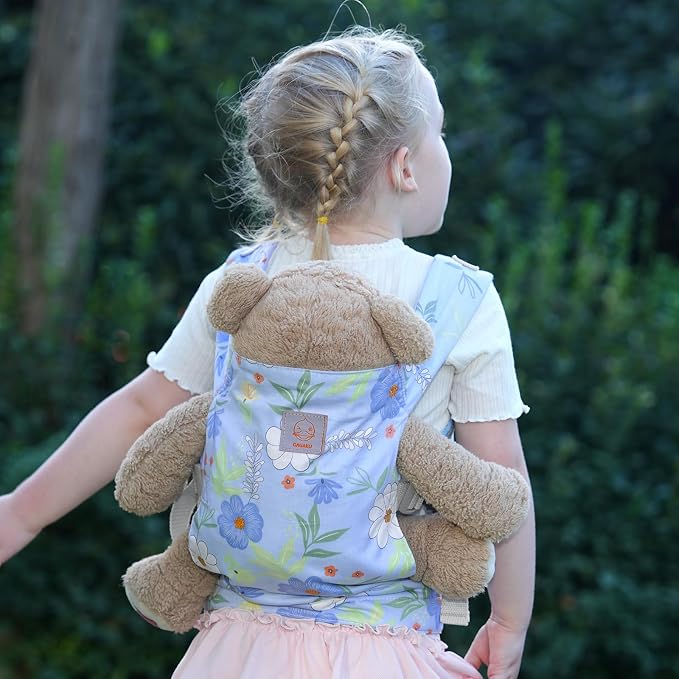 GAGAKU Baby Doll Carrier for Girls Toddlers, Kids Toy Carriers with Adjustable Straps, Reborn Doll Accessories - Blue