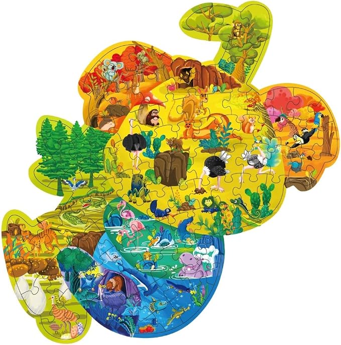 PINU Jigsaw Puzzles for Kids Ages 3-5, 6-8, 8-10, Children Colorful Fun Animal Shaped Puzzle Learning Educational Toys Gifts Games for Boys and Girls (Koala-96 PCS)