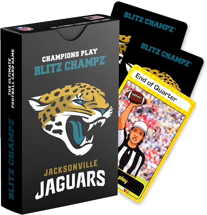 Blitz Champz Jacksonville Jaguars – Official NFL Playing Cards & Jacksonville Jaguars Gifts for Men & Women, Fun Travel Card Games for Adults & Kids 7+, Camping Games for Friends & Family Game Night
