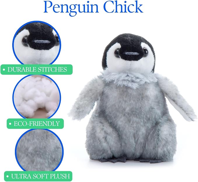 The Petting Zoo Penguin Chick Stuffed Animal Plushie, Gifts for Kids, Wild Onez Babiez Ocean Animals, Penguin Chick Plush Toy 6 inches