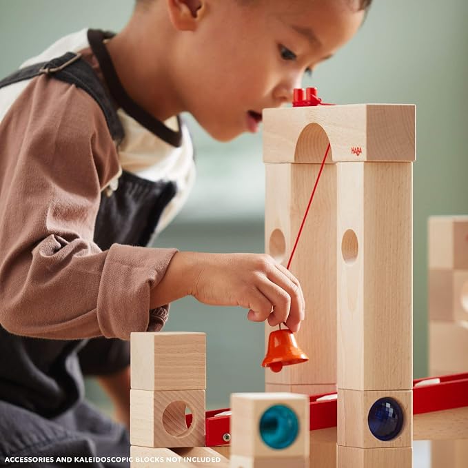 HABA Wooden Marble Run Ball Track Set, STEM Toy for 4-10 Year Olds and Educational Building Set with 42 Pieces, Fun Marble Maze Game, Made in Germany