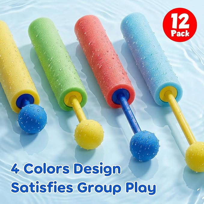 Lehoo Castle Water Guns 12 Pack, Super Water Blaster Soaker Foam Squirt Guns Bulk Beach Pool Outdoor Toys Summer Party Family Games for Kids Adults
