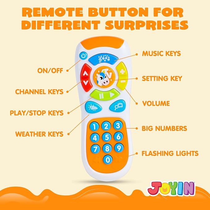JOYIN Smartphone Toys for Baby, Remote Control Baby Phone with Music, Learning Toy, Birthday Gifts for Infants, Kids, Boys and Girls