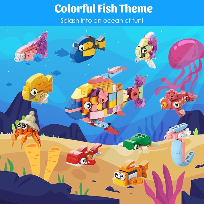 30 Packs Animal Party Favors for Kids, 999+ PCS Mini Building Blocks, 3 Styles Dinosaur/Sea/Forest 10-in-1 Models, Goodie Bag Fillers, Classroom Treasure Box Valentines Gifts for Kids