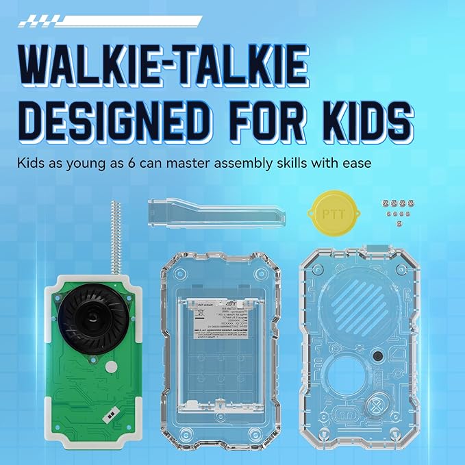 Retevis EZTalk 80 Walkie Talkies for Kids, Science Kits for Kids Age 8-12 STEM Toys Build Your Own Walkie Talkies Kits 6 7 9 10 12 Year Old Boy Girl Birthday Gift School DIY Electronics Experiments