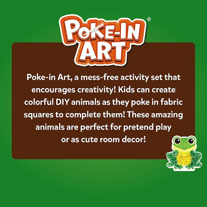 Skillmatics Poke-in Art – Animals, Mess-Free DIY Wood Craft Kit for Kids, Creative Fine Motor Activity, Pretend Play & Room Decor, Gift for Girls & Boys Ages 4, 5, 6, 7, 8, 9