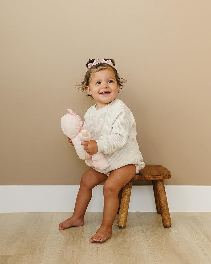 Genius Baby Toys My First Baby Doll, Classic Vintage Design, Soft Plush Pink Dress, No Hard Parts, Machine Washable, Nontoxic, for Girls and Boys, 0–12 Months