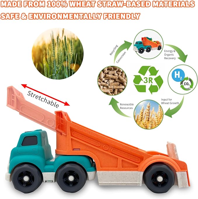 Aigitoy 3 in 1 Toddlers Truck Toys for 1 2 3 4 Year Old, Truck Set Includes Dump Truck, Mixer Cement, No BPA, Phthalates, PVC, Birthday Xmas Gifts for Toddlers,Outdoor Toys for Kids