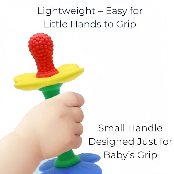Silicone Teether Tube Stick for Babies – Textured Teething Toy with Grip Handle, Reaches Front Gums & Back Molars, BPA-Free, Easy to Hold