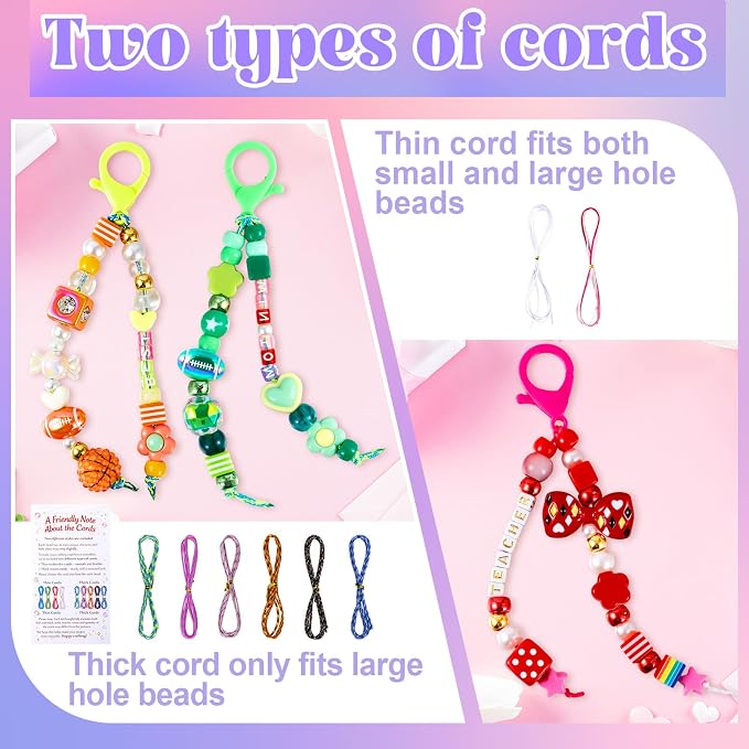 TOHONGADON 1501 Pcs DIY Bag Charm Kit, Colorful Keychain Making Kit,with Key Chain Hooks, Acrylic Balls Heart Star Flower Bow Letter Alphabet Beads, Gift Bags, Manual for Custom Keychains