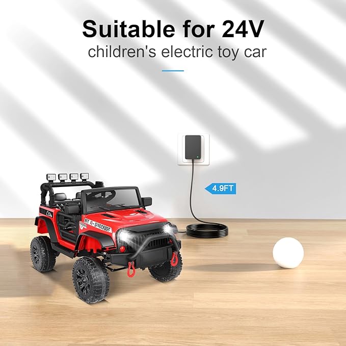 28.8V Kids Ride On Car Charger, 24V Battery Charger for Ride on Toys | for Wrangler SUV Kid Trax Dynacraft Toy Car Jeep ATV Quad Disney Electric Ride-On Charger, Toy Car Ride-Ons Accessories
