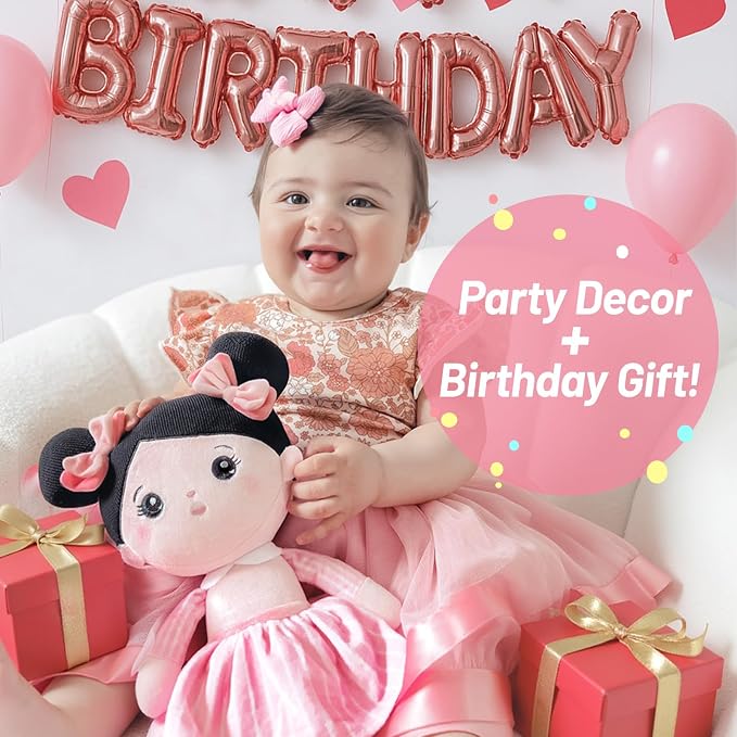 OUOZZZ 12.6" Soft Baby Doll - Toys for 1 Year Old Girl, Ideal Birthday Baby Girl Gift, Snuggle Buddy for Infants Asian Black Hair
