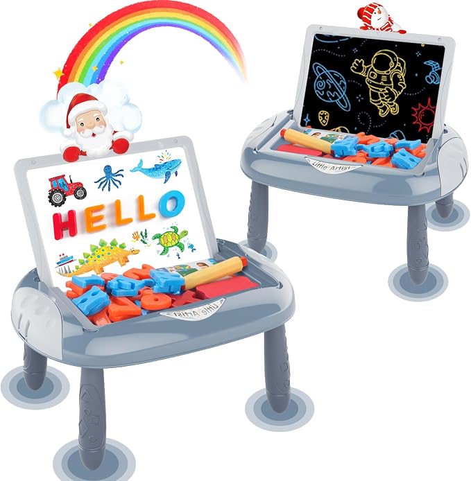 MAYESAR Magnetic Board for Kids, 1-2 Year Old Boy Gifts with Magnetic Letters and Numbers, Toddler Easel for Boy Birthday Christmas Gift (Blue)
