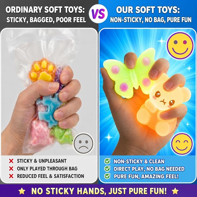 Carolart DIY Squishies Kit for Kids, Fast Curing Non-Sticky Liquid Silicone Rubber, Make Your Own 6 Glow in The Dark Animal Squishy Toys, Arts & Crafts STEM Activity Gift for Boys Girls Ages 6-12