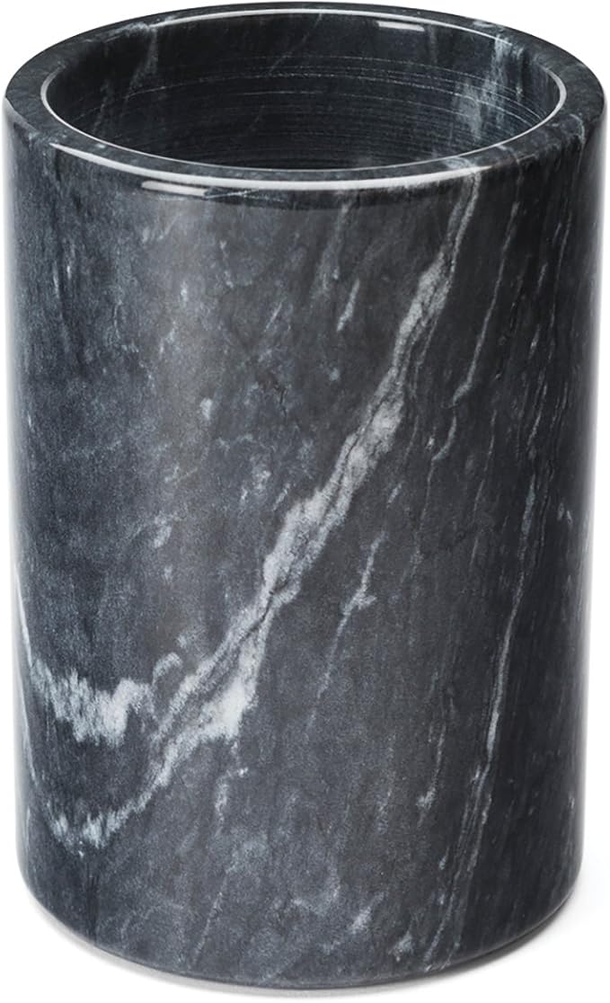 Fox Run Marble Wine Bottle Holder and Utensil Crock, Black