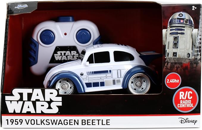 Jada Star Wars R2-D2 Volkswagen Beetle RC Car – 1:32 Scale Simple Function Remote Control Toy Toys