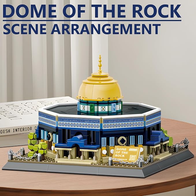 Dome of The Rock Building Blocks Set Islamic Architectural Model Bricks Toys for Kids Muslim Gifts for Kids Adult 983 Pieces