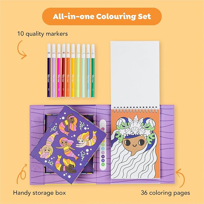 Tiger Tribe: Unicorn Dreaming Color by Numbers - Fun Coloring Activity Set for Kids 4+, Early Numeracy Skills, Includes Markers, Portable, Great Gift Idea