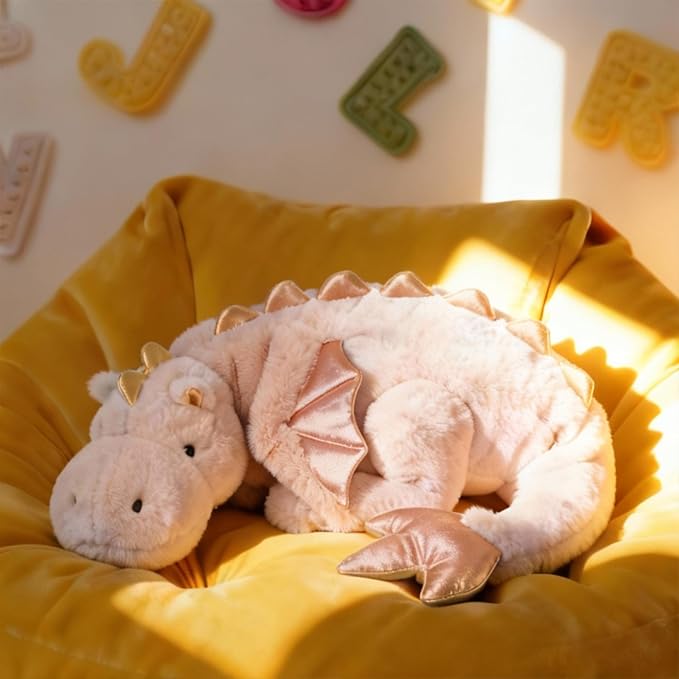 ARELUX Giant 50in 3Lb Big Pink Dragon Large Stuffed Animals Cute Plush Toy Fuzzy Jumbo Dinosaur Pillow Plushies with Wings Cuddly Soft Pterosaur Plushie for Friends Family Member