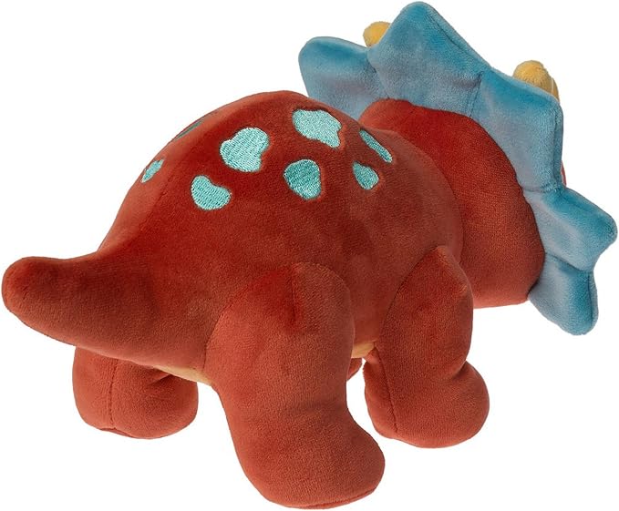 Mary Meyer Stuffed Animal Smootheez Pillow-Soft Toy, 10-Inches, Red Triceratops Dinosaur
