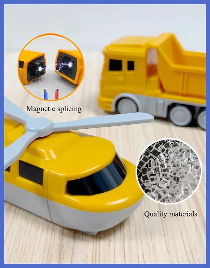 Magnetic Transform Engineering Car Assembled Toys with Storage Box, Magnetic Cars and Trucks for Kids, Magnetic Blocks for Toddlers,Outdoor Activities for Kids Ages 3-5 4-8