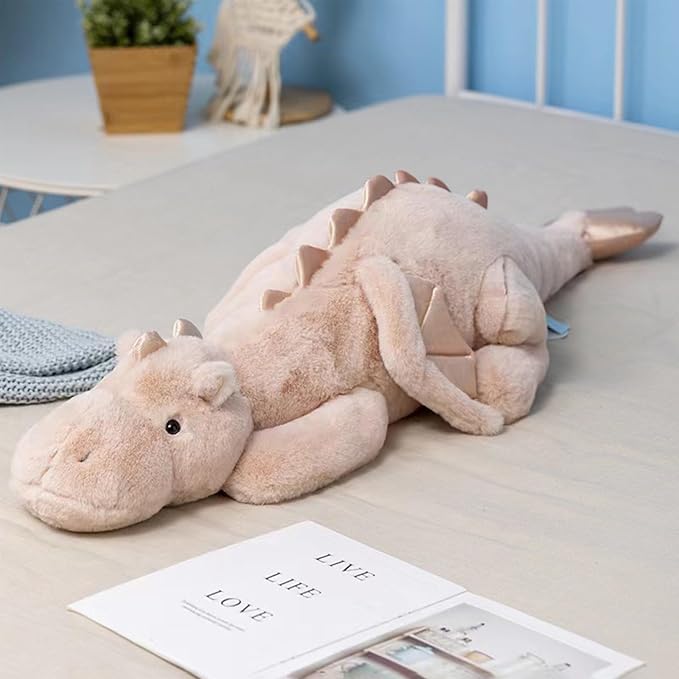 Pterosaur Stuffed Animal with Wings - Cute Soft Dinosaurs Plush Toys Little Flying Dragon Plushies Pillow Doll Christmas Birthday Gifts for Kids Boys Girls (Pink,27.55inch/70cm)
