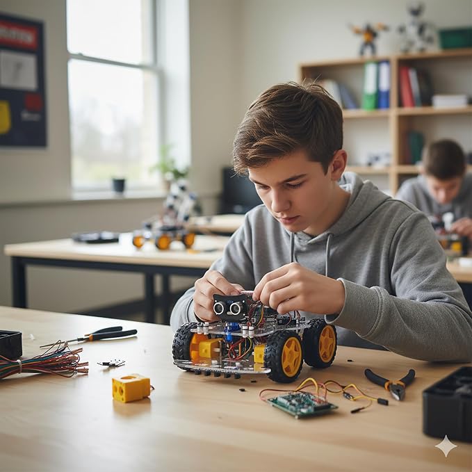 OSOYOO Robot Car Starter Kit for Arduino | STEM Remote Controlled App Educational Motorized Robotics for Building Programming Learning How to Code | IOT Mechanical DIY Coding for Teens Adults