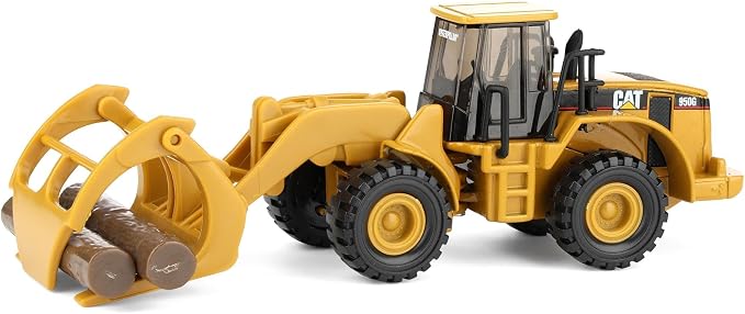 Diecast Masters Caterpillar Toy Replicas - 1:87 Scale Cat 950G Wheel Loader with Log Fork and Wood Log | Model 84661CS